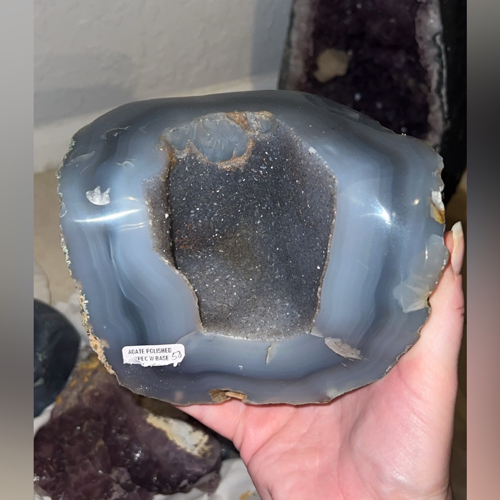Blue Druzy Agate Geode